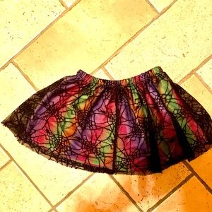 Rainbow spiderweb Halloween tutu skirt
